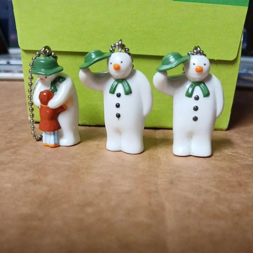 The Snowman Raymond Briggs Mini Figure Charm Keychain Lot Set 2002 Japan Rare